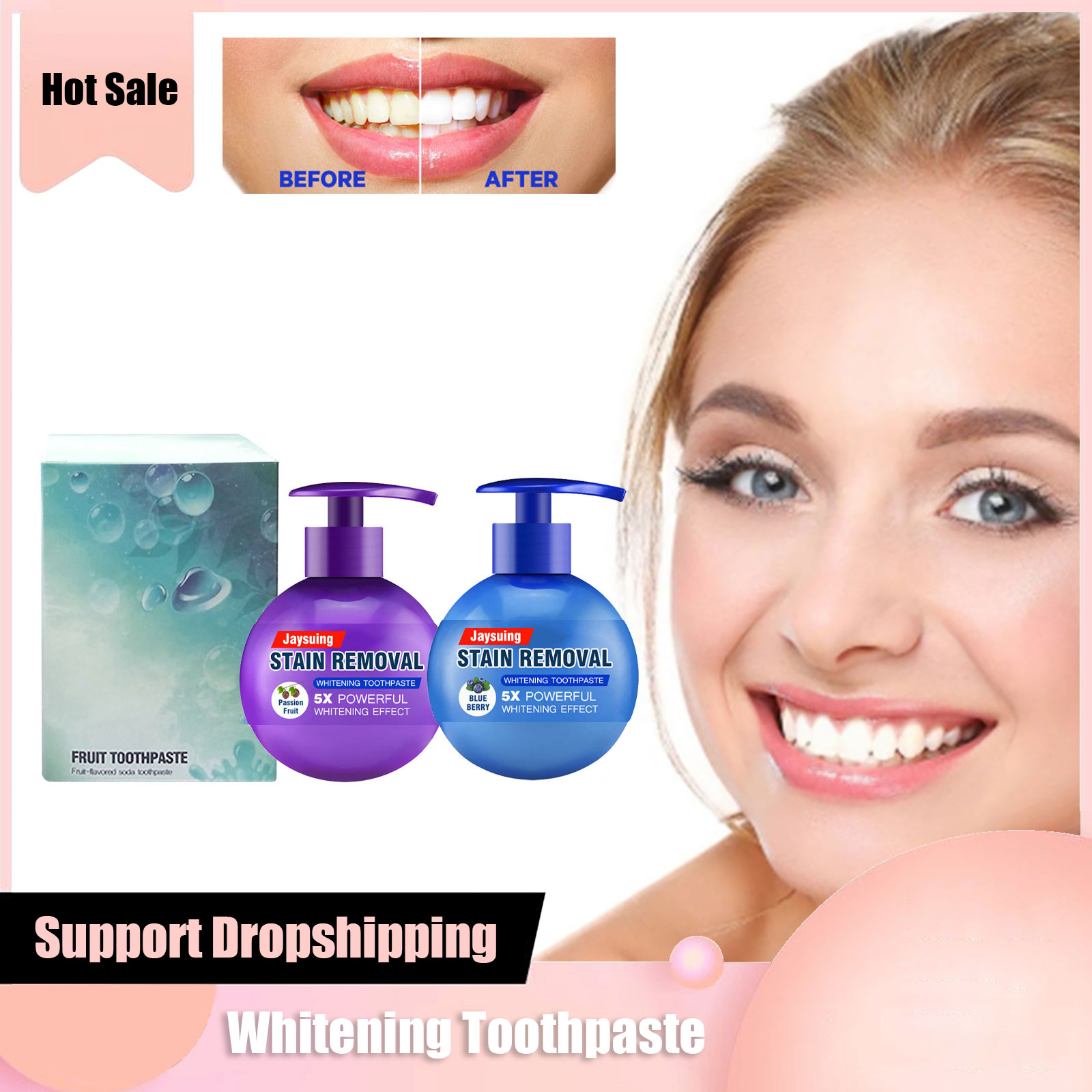 Whitening Toothpaste Yellow Te - Teeth Whitening Baking Soda recension och pris