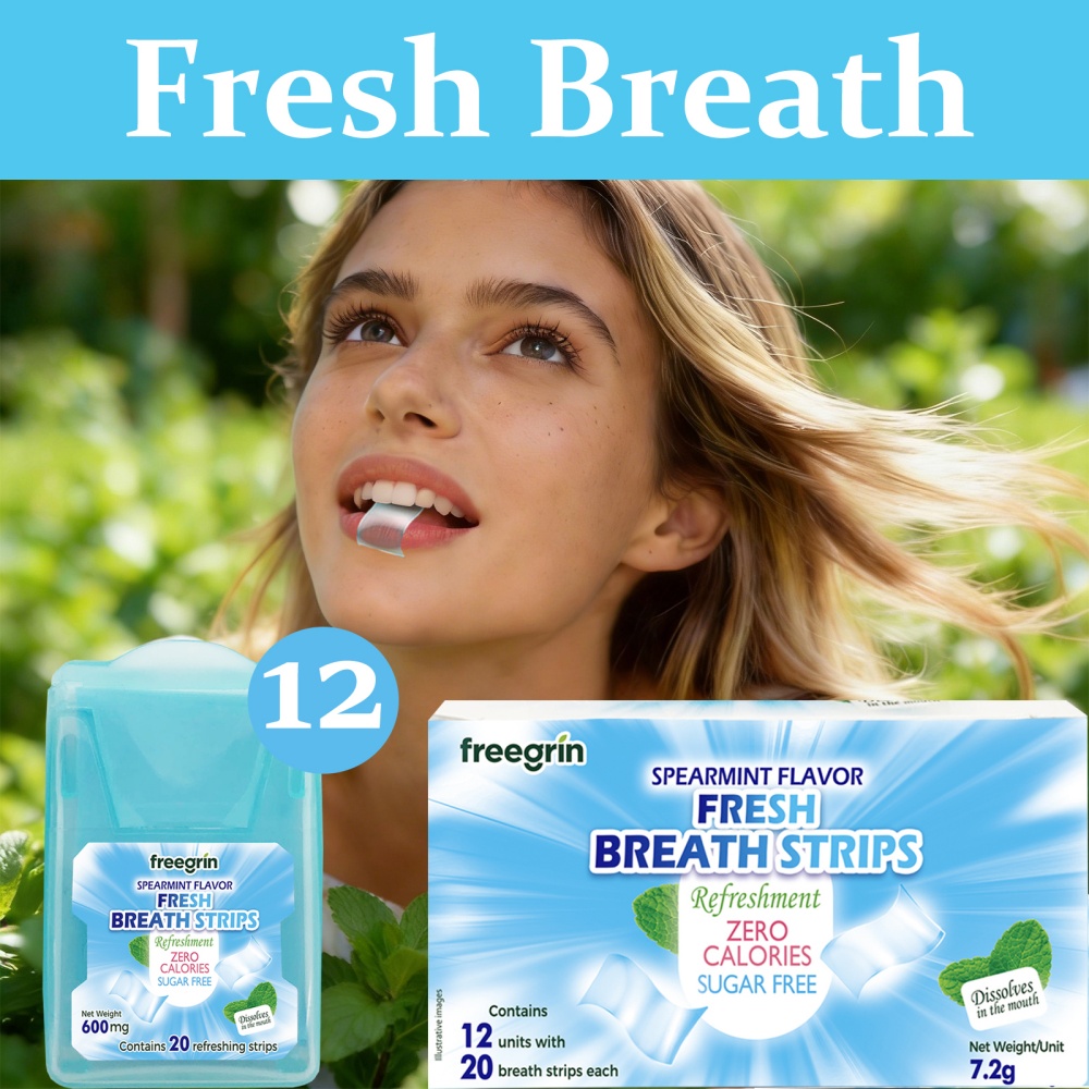 FREEGRIN Spearmint Flavored Fr - Teeth Whitening Strips Permanent recension och pris