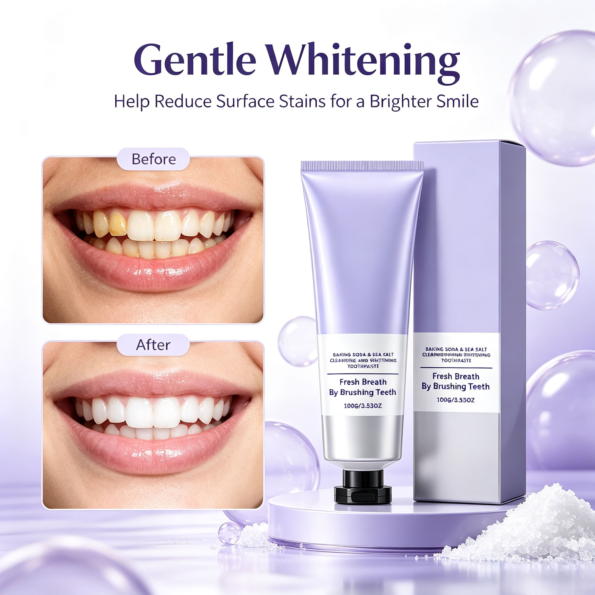 Baking Soda & Sea Salt Toothpa - Teeth Whitening Baking Soda recension och pris