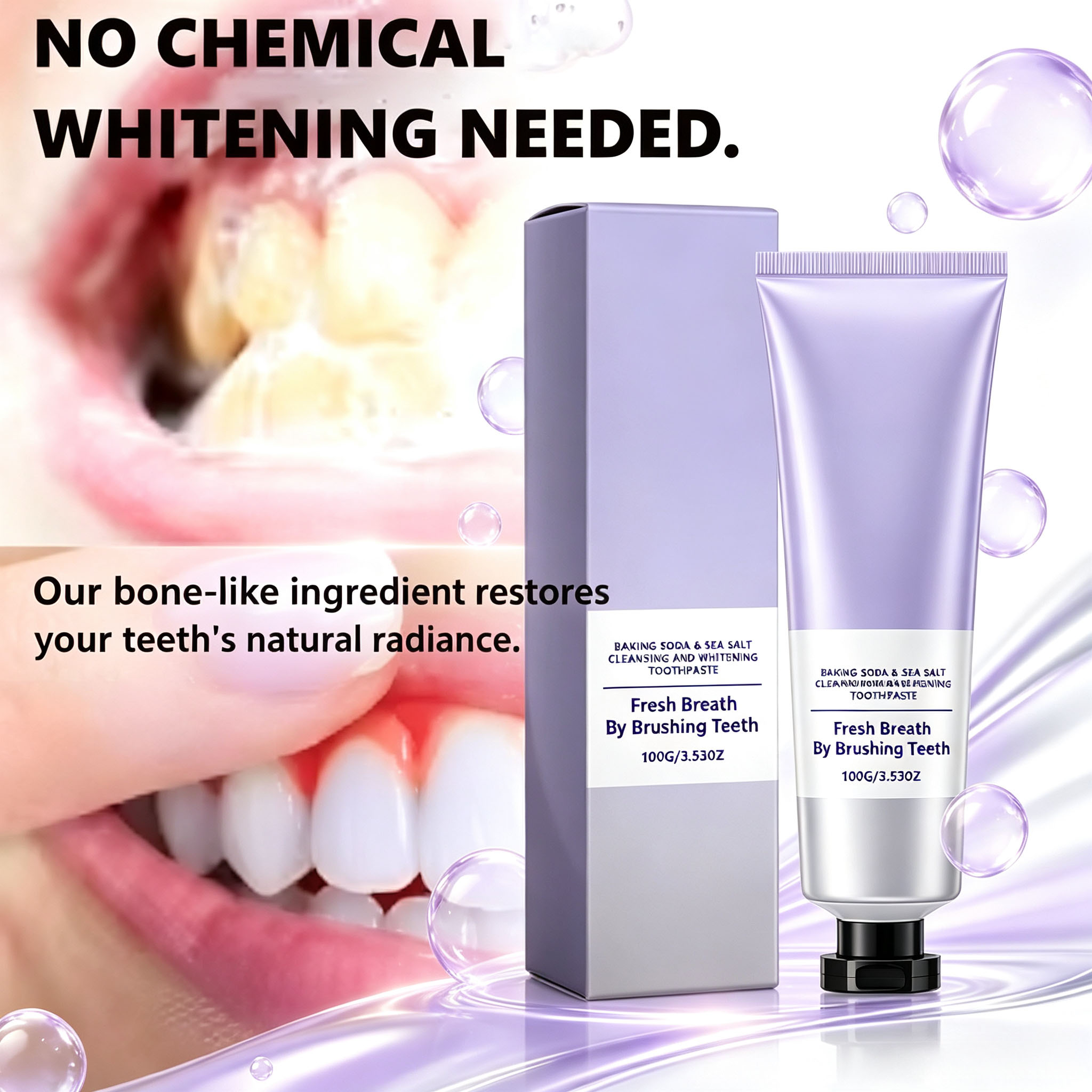 Baking Soda & Sea Salt Toothpa - Teeth Whitening Baking Soda recension och pris