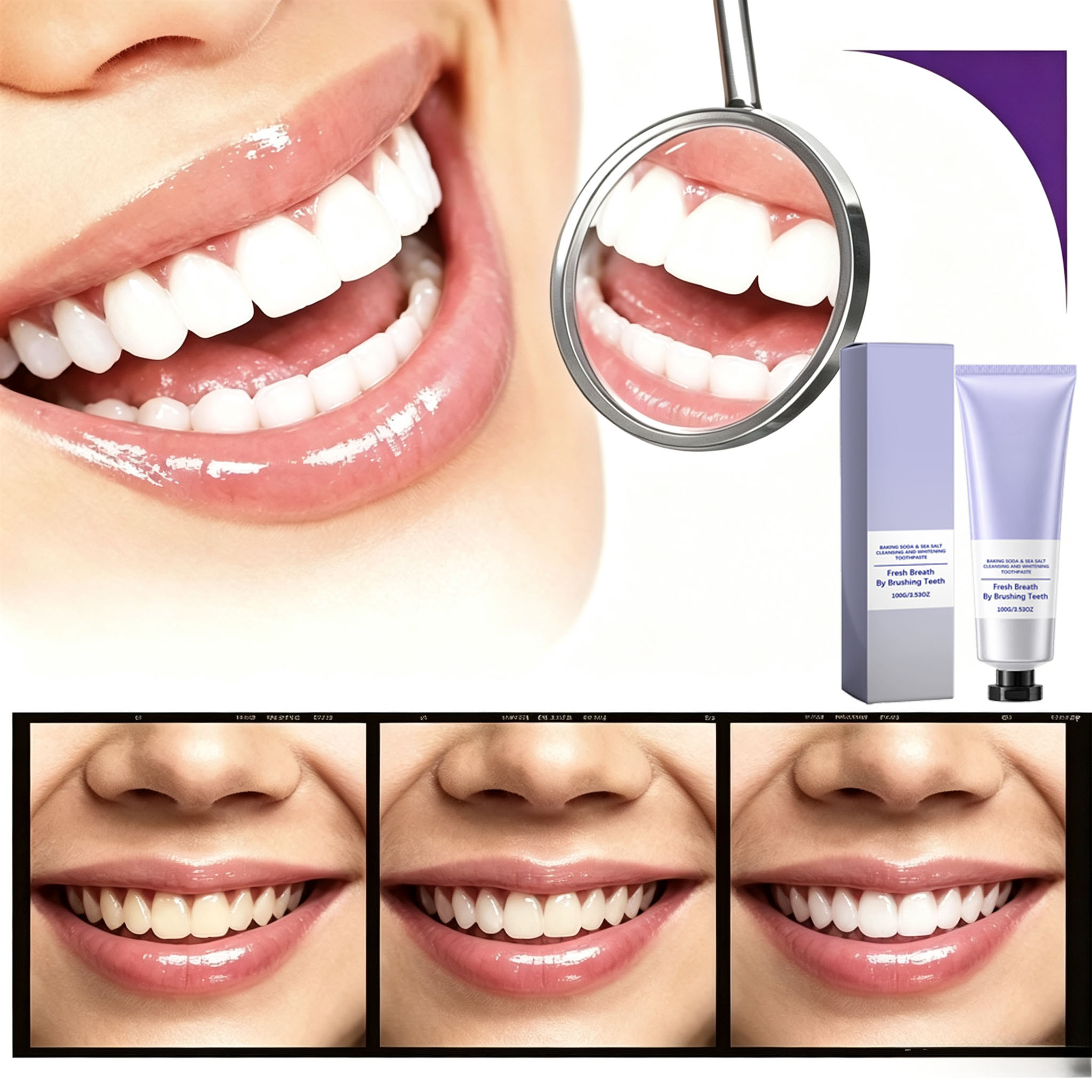 Baking Soda & Sea Salt Toothpa - Teeth Whitening Baking Soda recension och pris