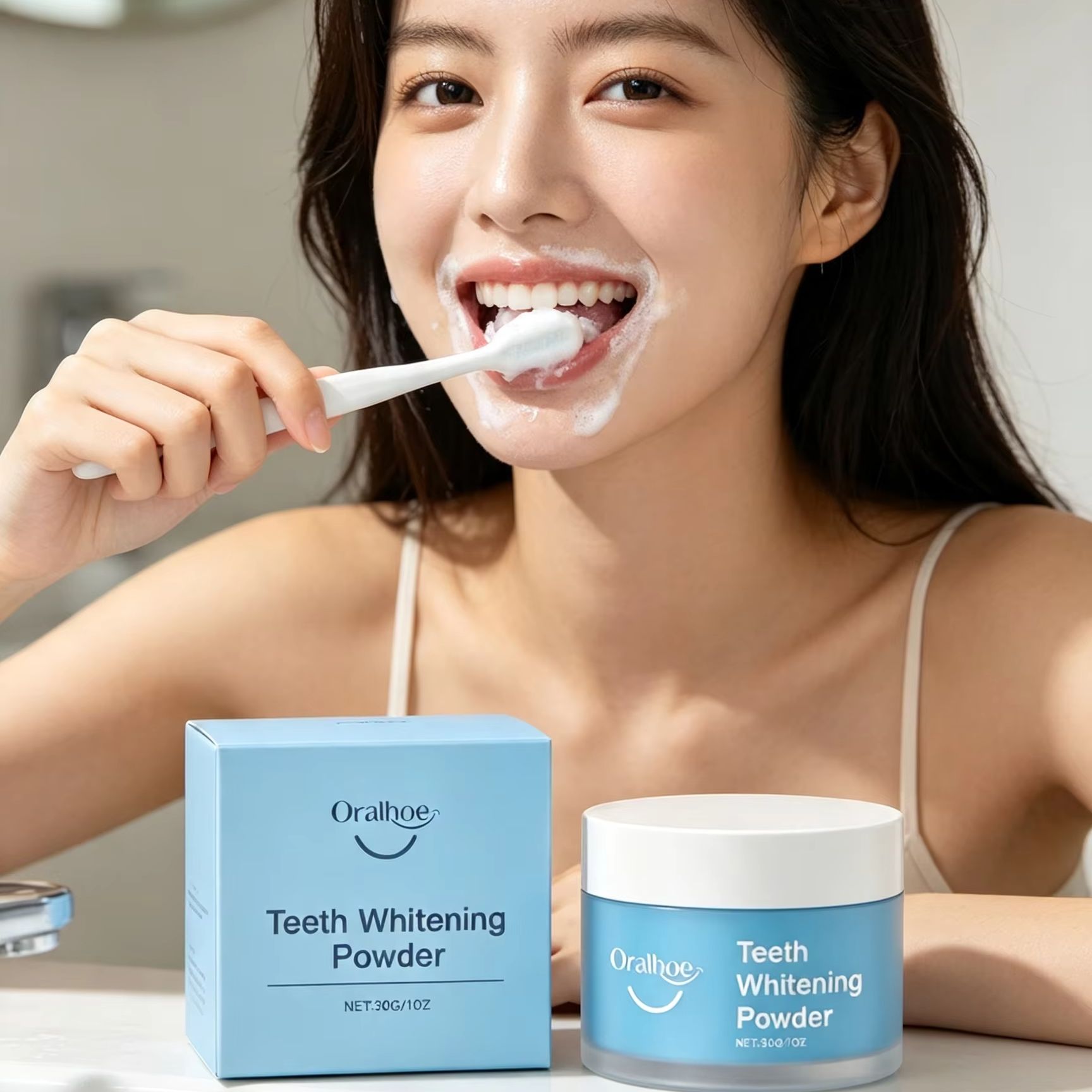 Oralhoe Tooth Powder for Brush - Teeth Whitening Powder recension och pris