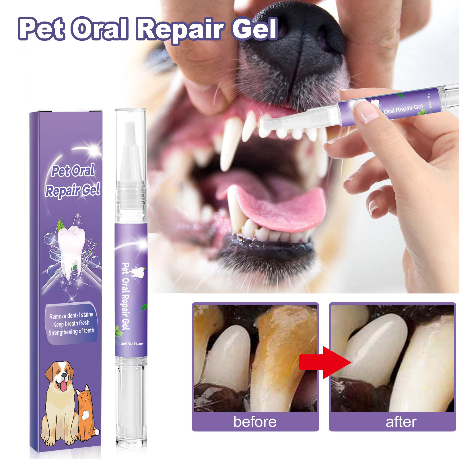 Dog Cleaning Supplies Pet Dent - Teeth Whitening Gel recension och pris