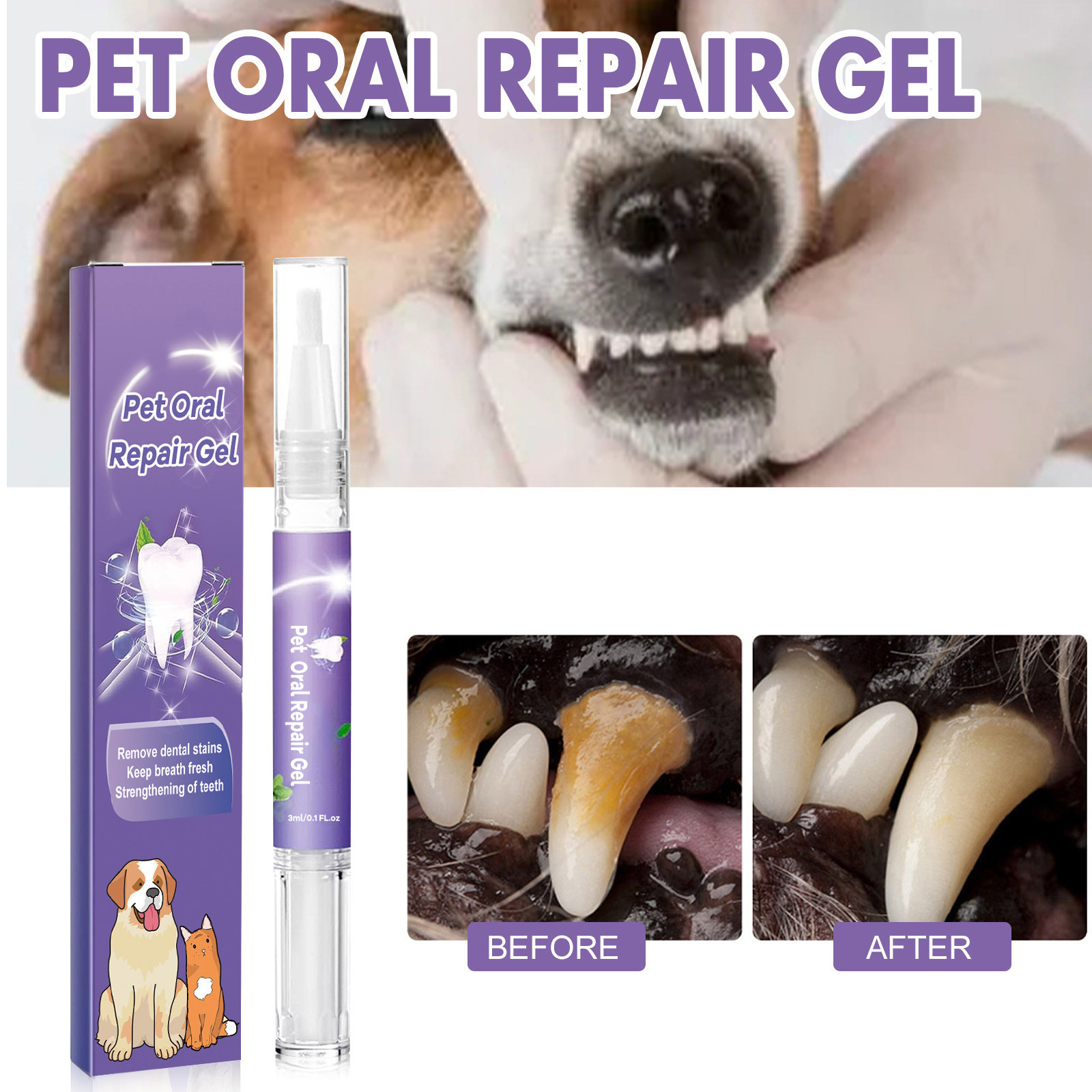 Dog Cleaning Supplies Pet Dent - Teeth Whitening Gel recension och pris