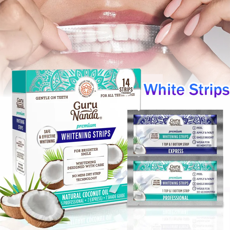 1/2/3 Boxes Coconut Oil White  - Teeth Whitening Strips Crest recension och pris