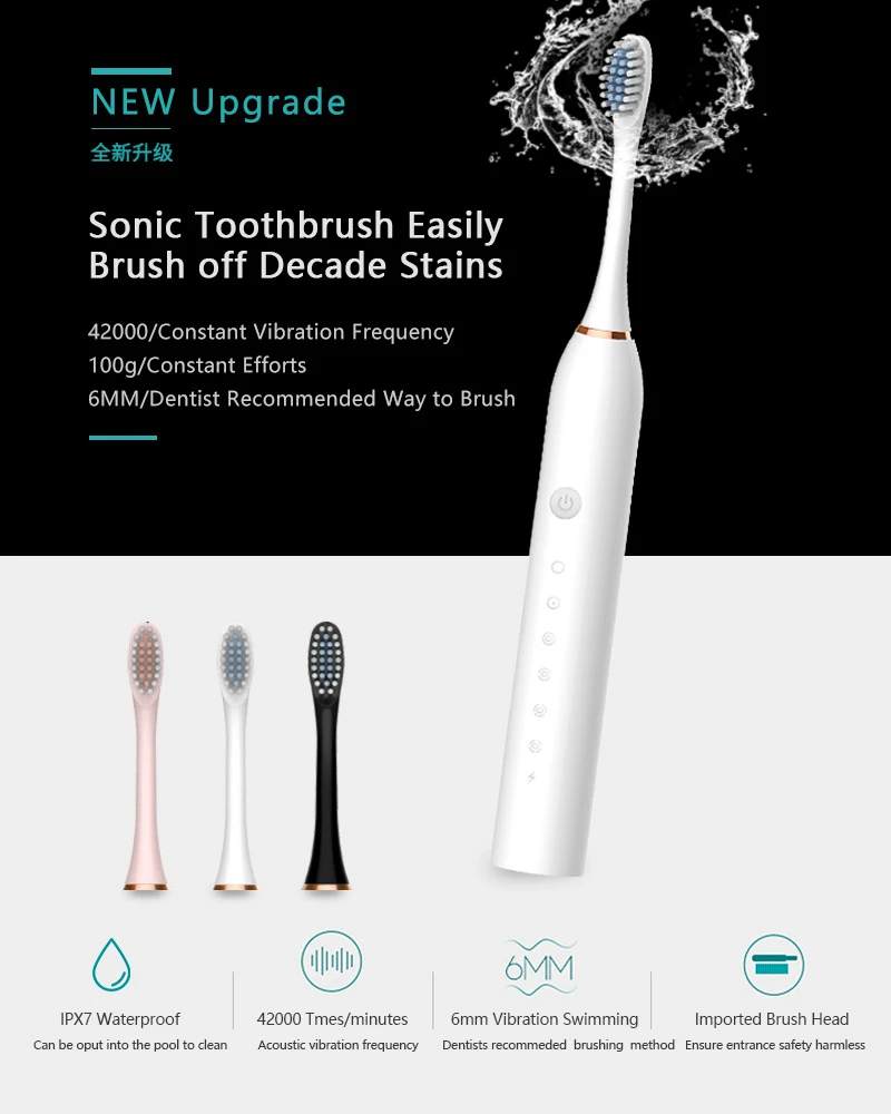 Sonic Electric Toothbrush IPX7 - Electric Toothbrush Sonic recension och pris
