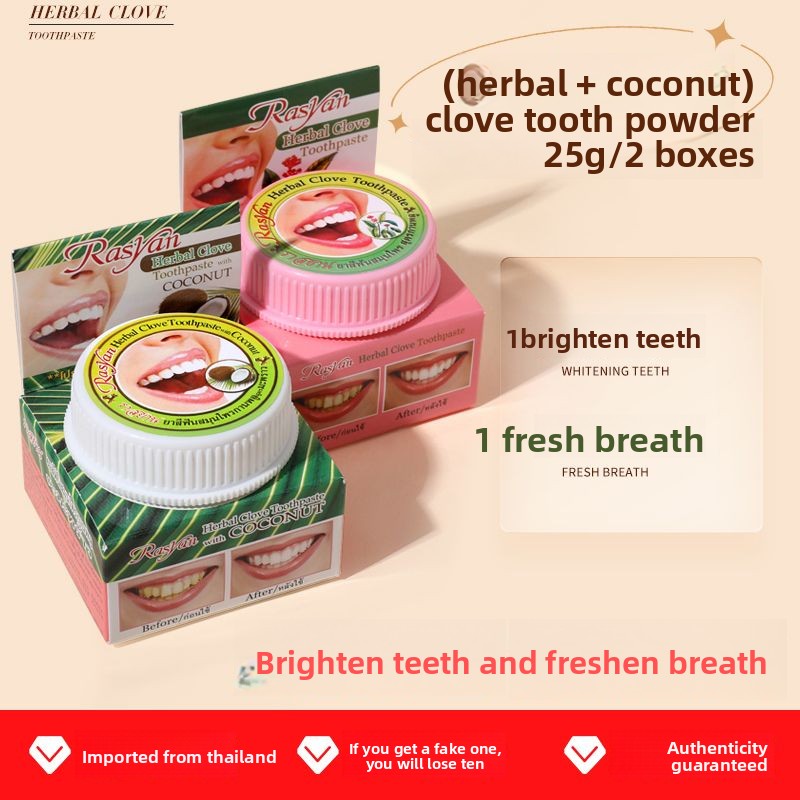 Thai Clove/coconut Tooth Powde - Teeth Whitening Powder recension och pris